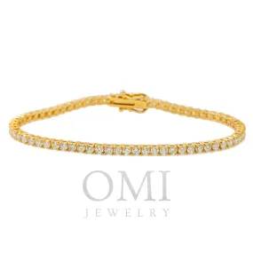 14K GOLD ROUND DIAMONDS TENNIS BRACELET 3.85 CT