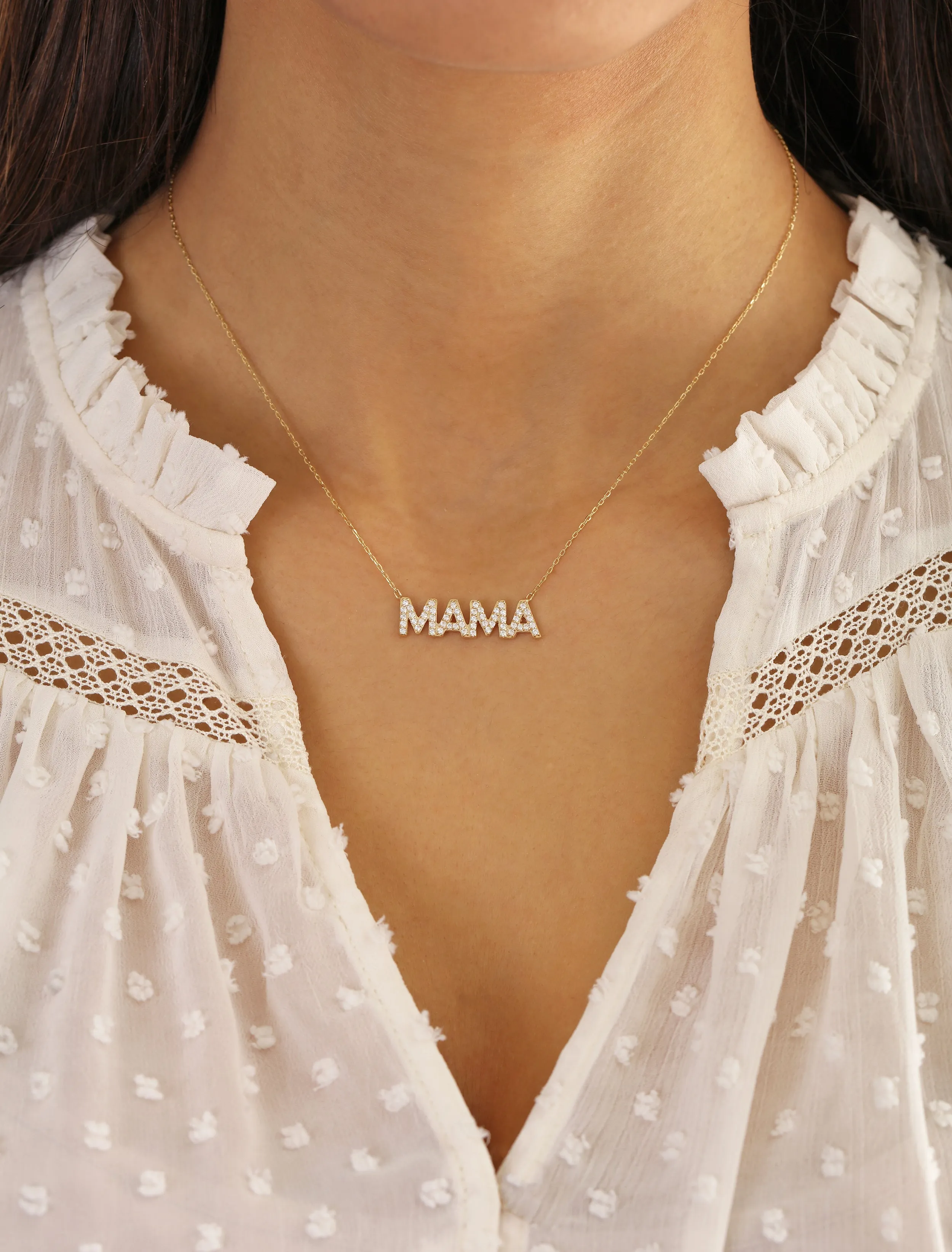 18K Gold Mama Necklace