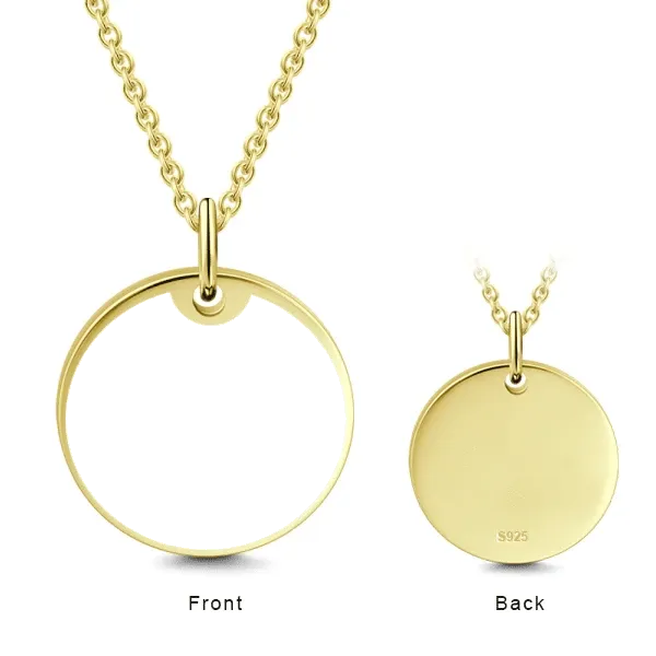 18K Gold Plated Personalized Photo Necklace- Personalize Necklace With Photo And Text