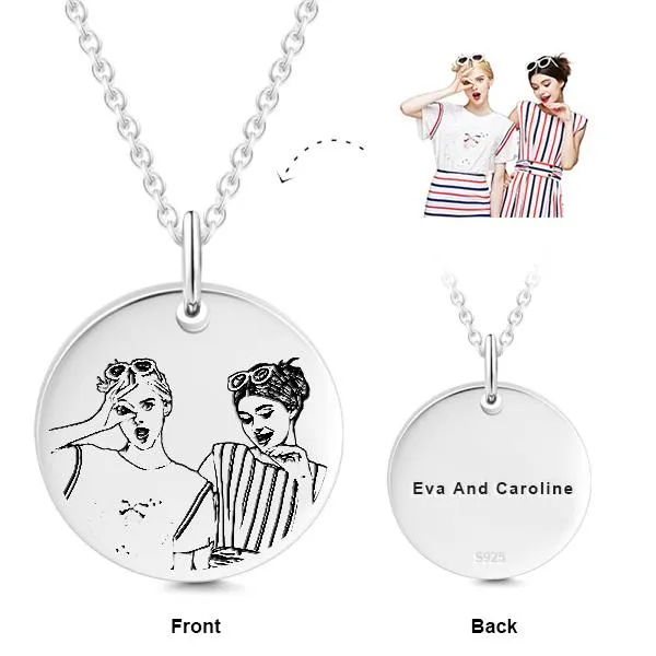 18K Gold Plated Personalized Photo Necklace- Personalize Necklace With Photo And Text