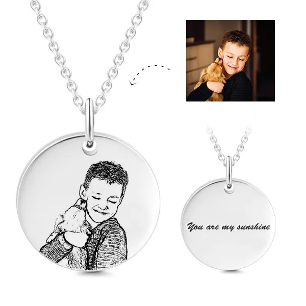 18K Gold Plated Personalized Photo Necklace- Personalize Necklace With Photo And Text