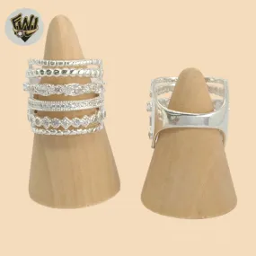 (2-5090) 925 Sterling Silver - Elongated Zircon Ring.