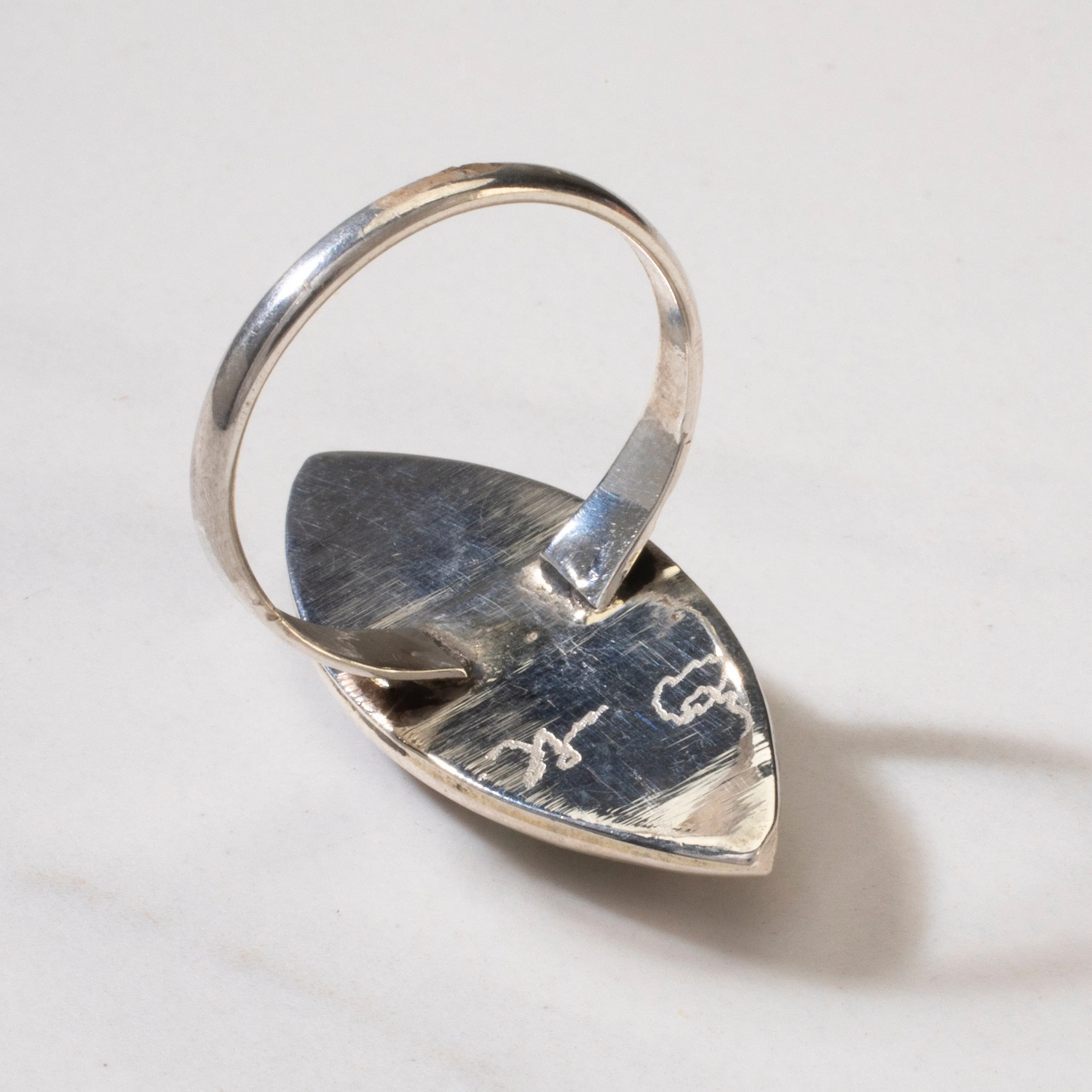 Abalone Navajo USA Native American Made 925 Sterling Silver Ring