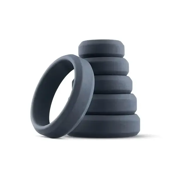 Boners 6 Pc Wide Cock Ring Set - Black
