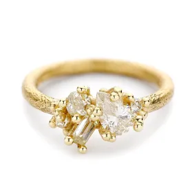Contrast Cut Diamond Cluster Ring