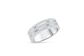 Diamond Wide Band 0.47 ct tw Round-Cut 14K White Gold BAN057