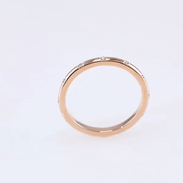 Estrella Band - Narrow Star Set Diamond Eternity Stacking Wedding or Anniversary Ring