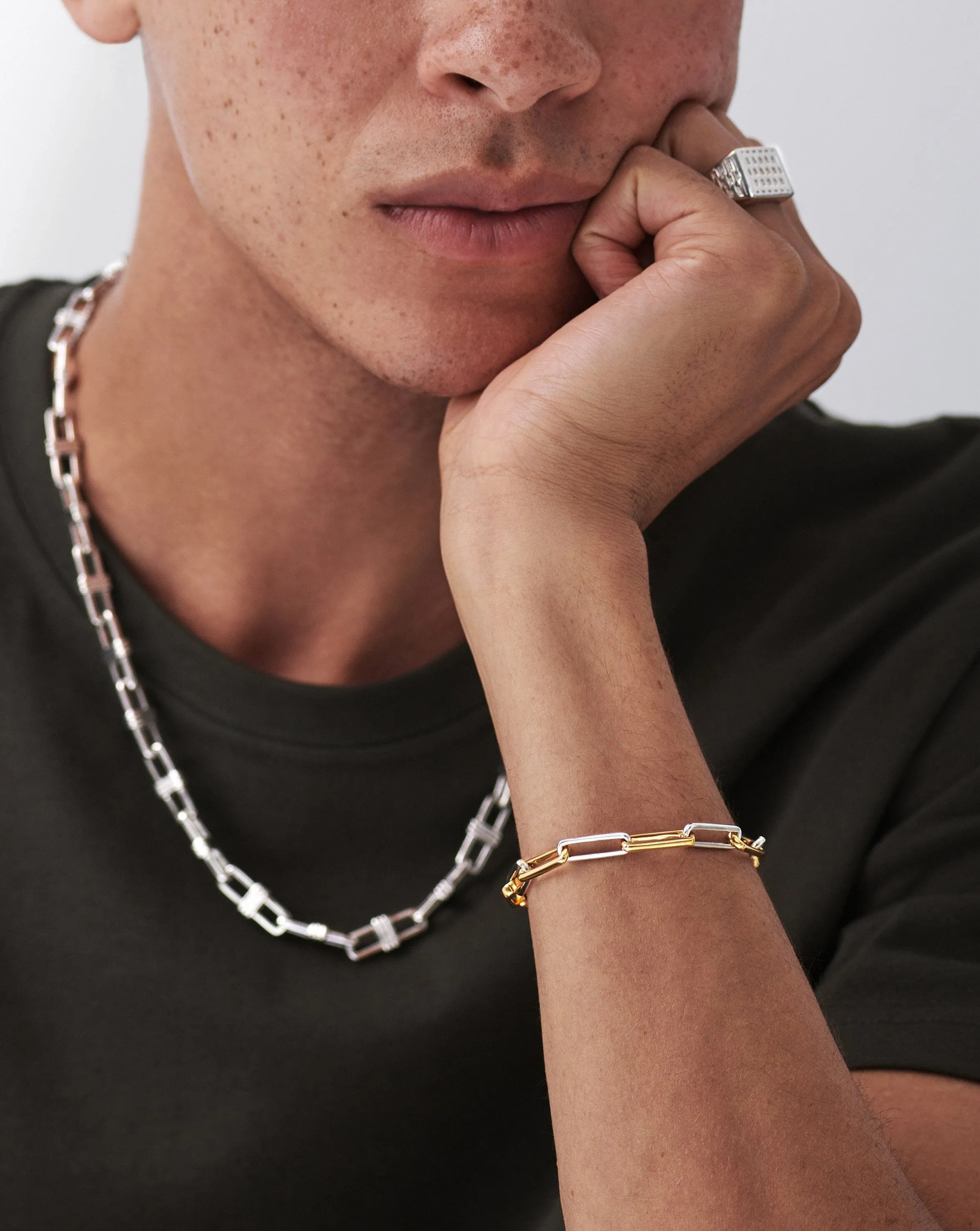 Fused Two Tone Chain Bracelet | 18ct Gold Plated Vermeil/Sterling Silver