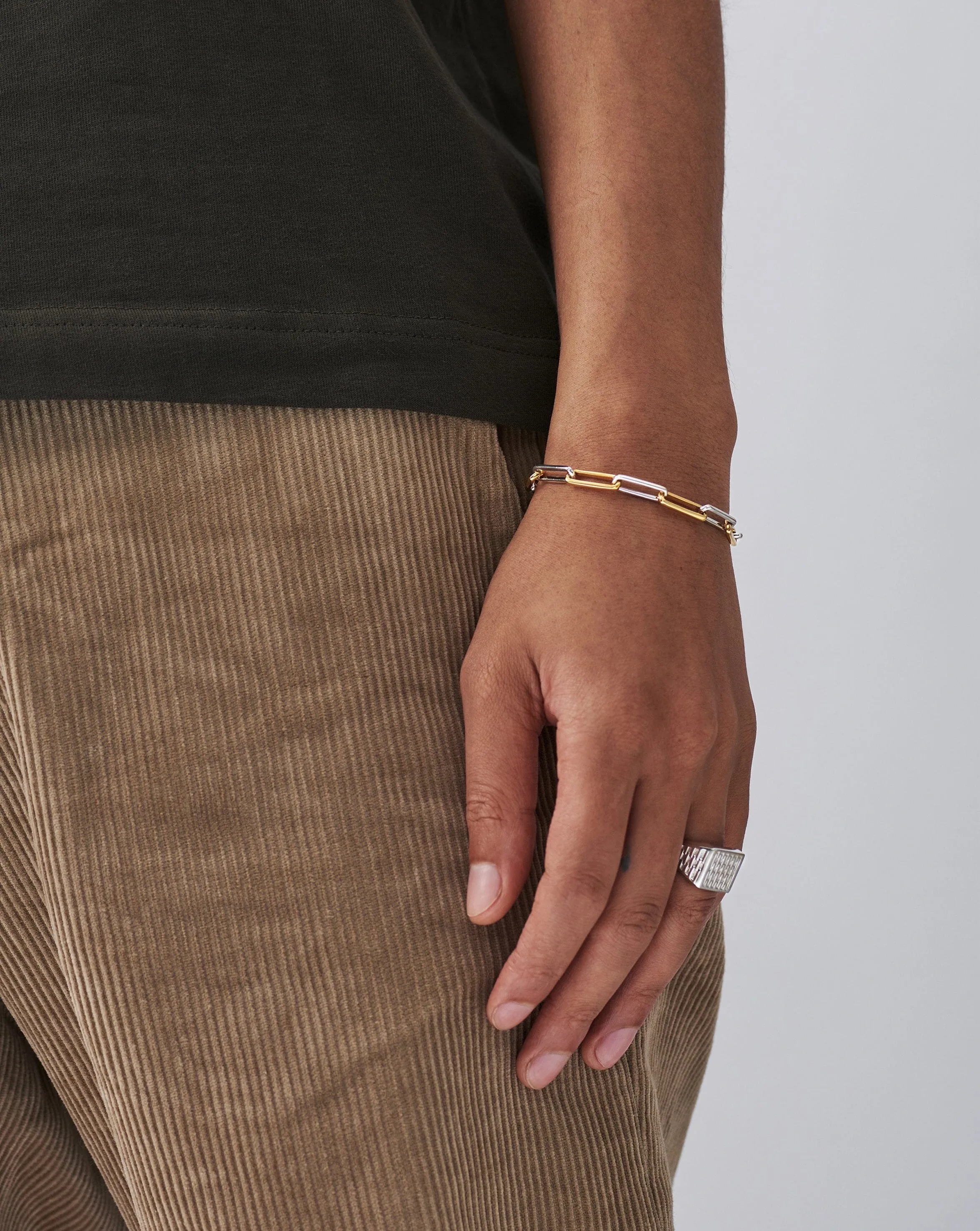 Fused Two Tone Chain Bracelet | 18ct Gold Plated Vermeil/Sterling Silver