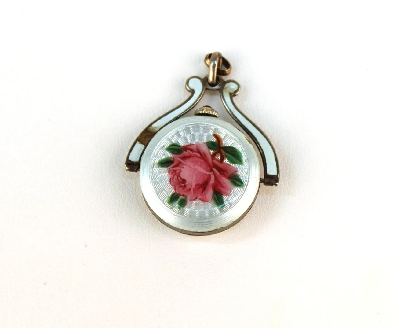 Guilloche and Enamel Watch Pendant