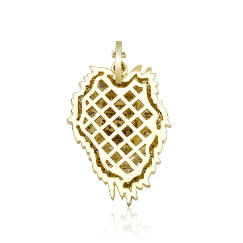 Hip Hop Crown Lion Fully Iced Pendant
