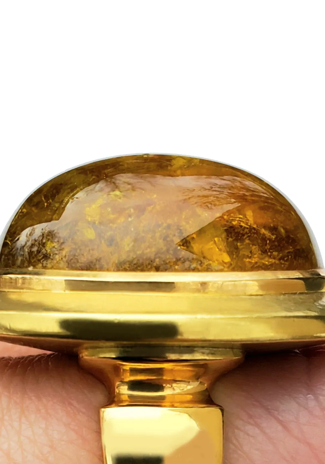 Leo De Vroomen 18KYG Yellow Tourmaline Cocktail Ring