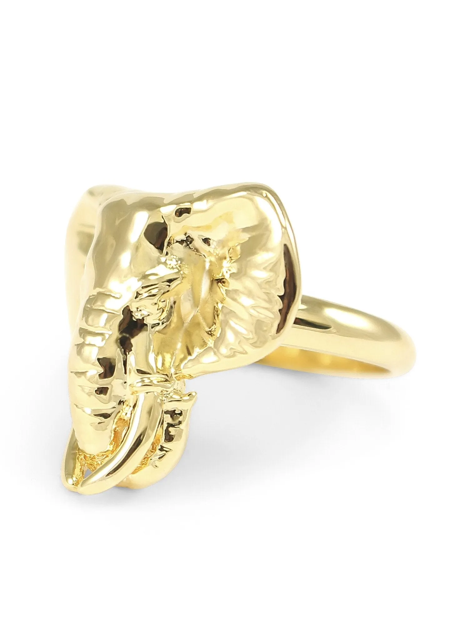 Mama Elephant Ring- Solid Brass 14k gold plated