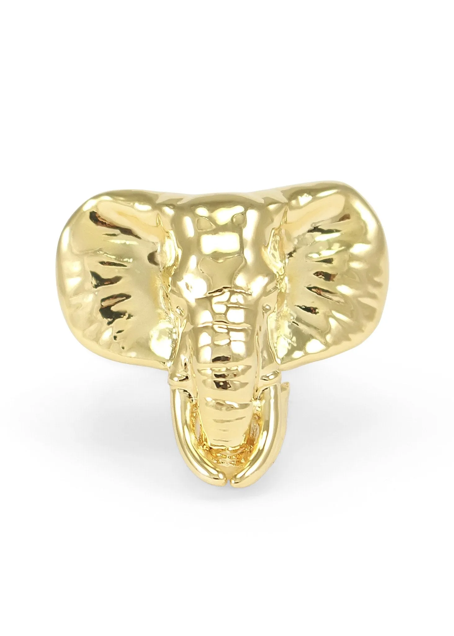 Mama Elephant Ring- Solid Brass 14k gold plated