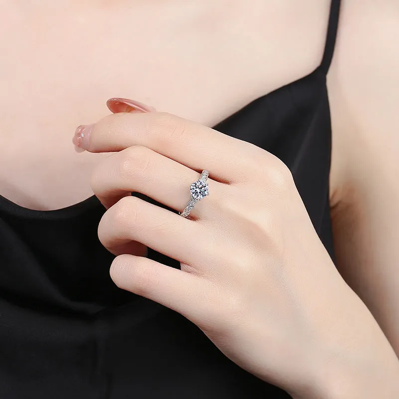 Mori Aqua Moissanite Ring