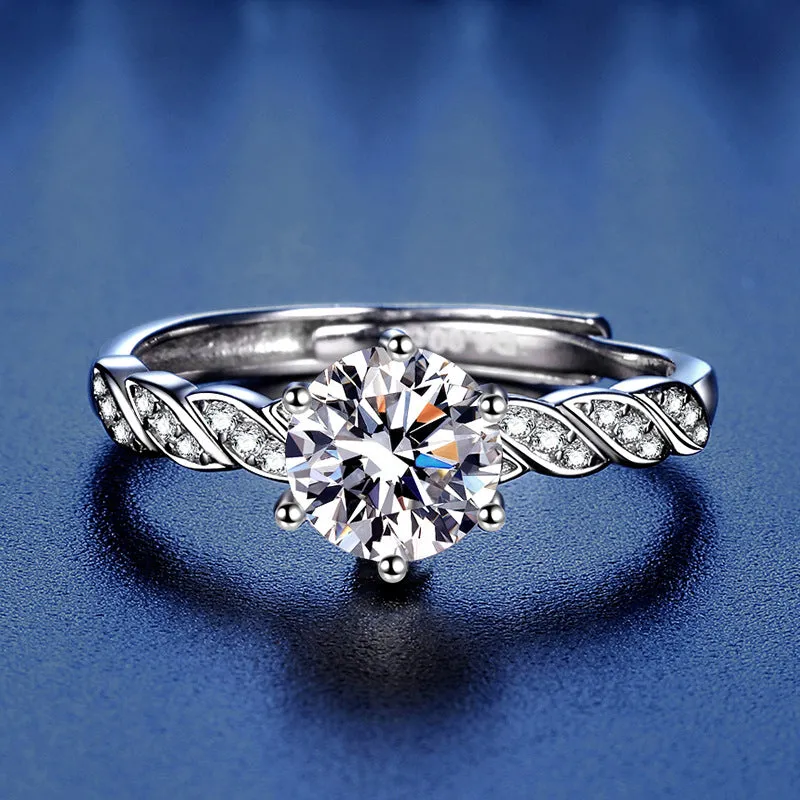 Mori Aqua Moissanite Ring