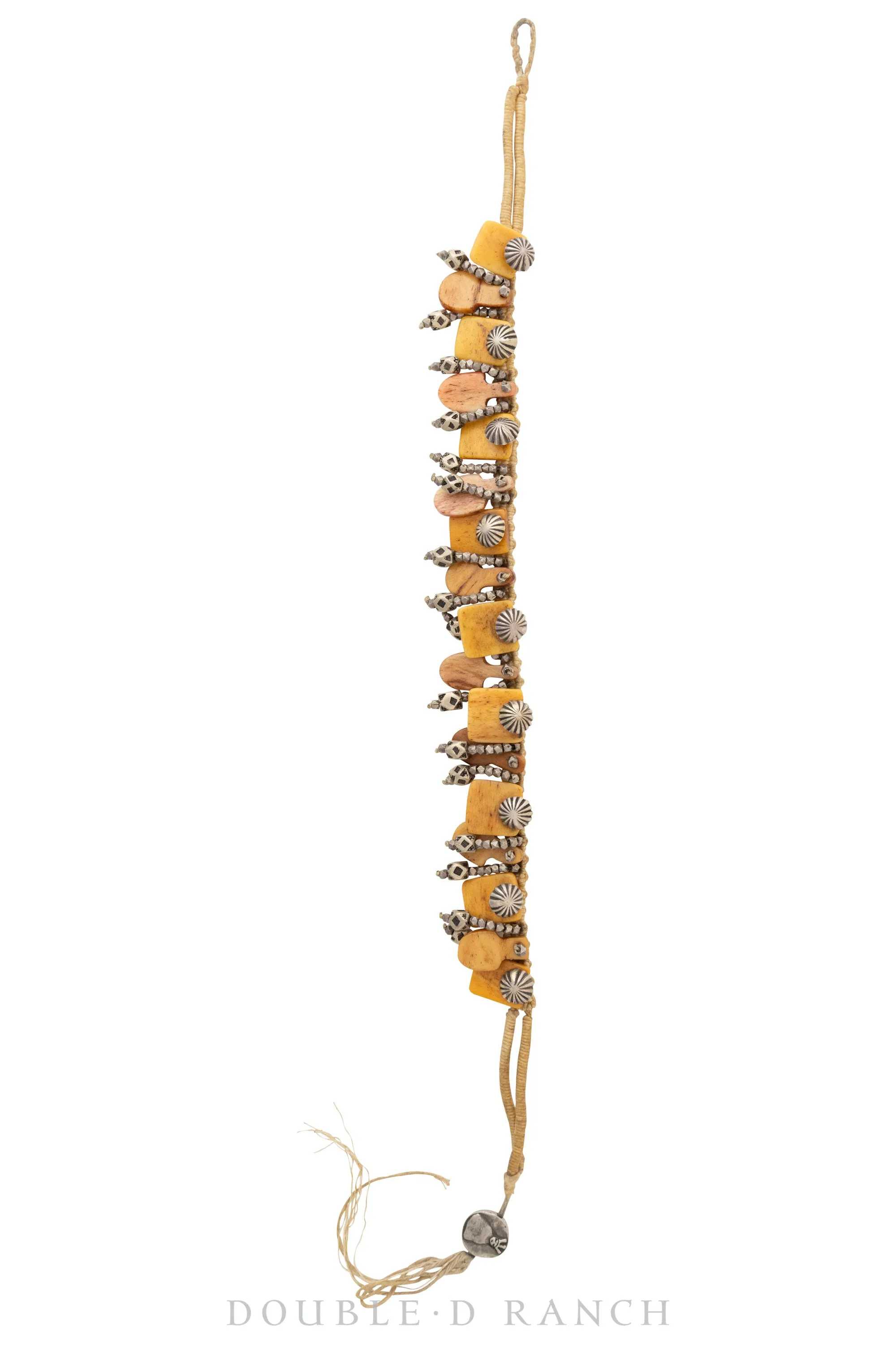 Necklace, Choker, Bone & Conchos, Sterling, Hallmark, Vintage, 1972