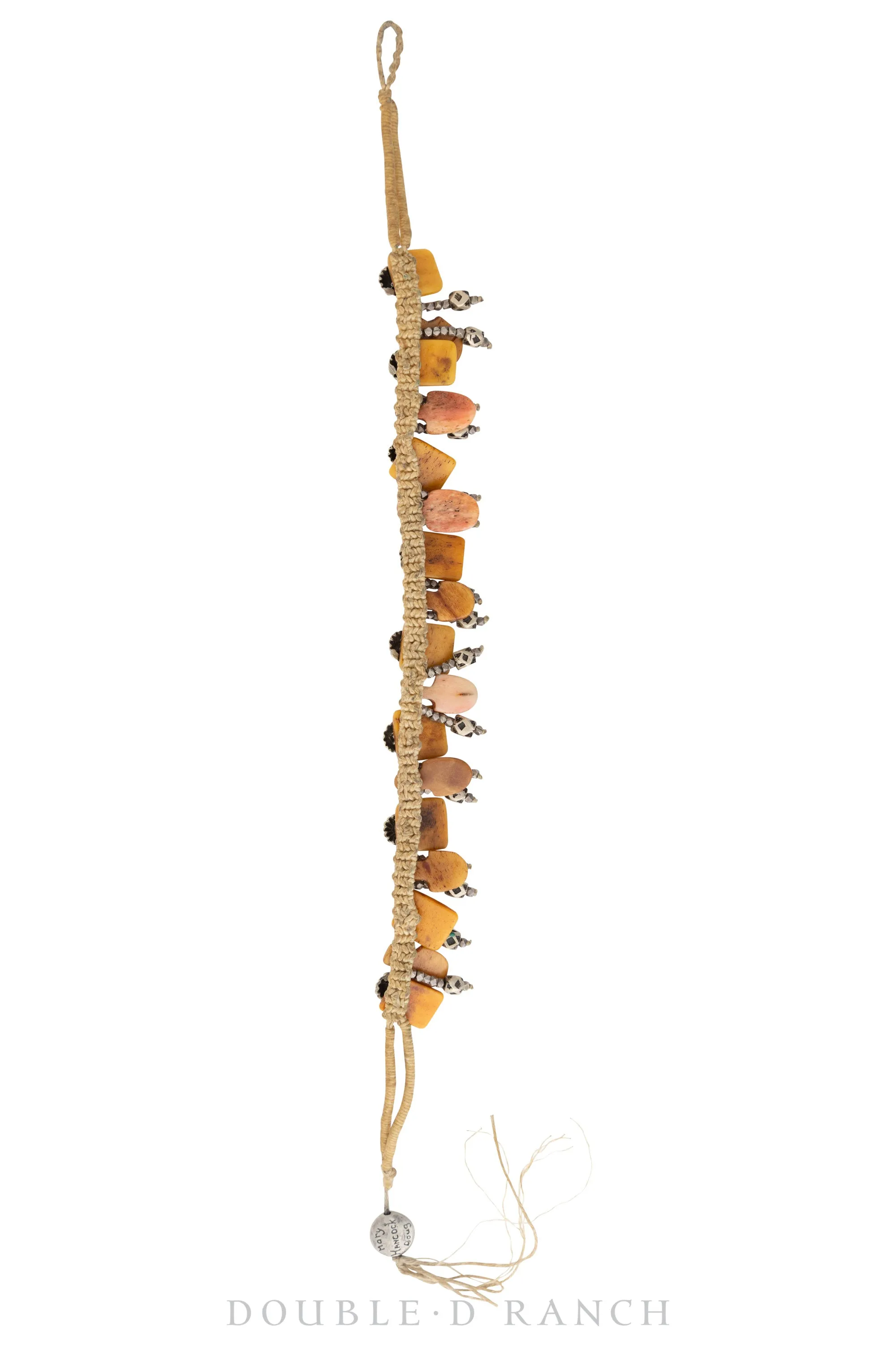 Necklace, Choker, Bone & Conchos, Sterling, Hallmark, Vintage, 1972
