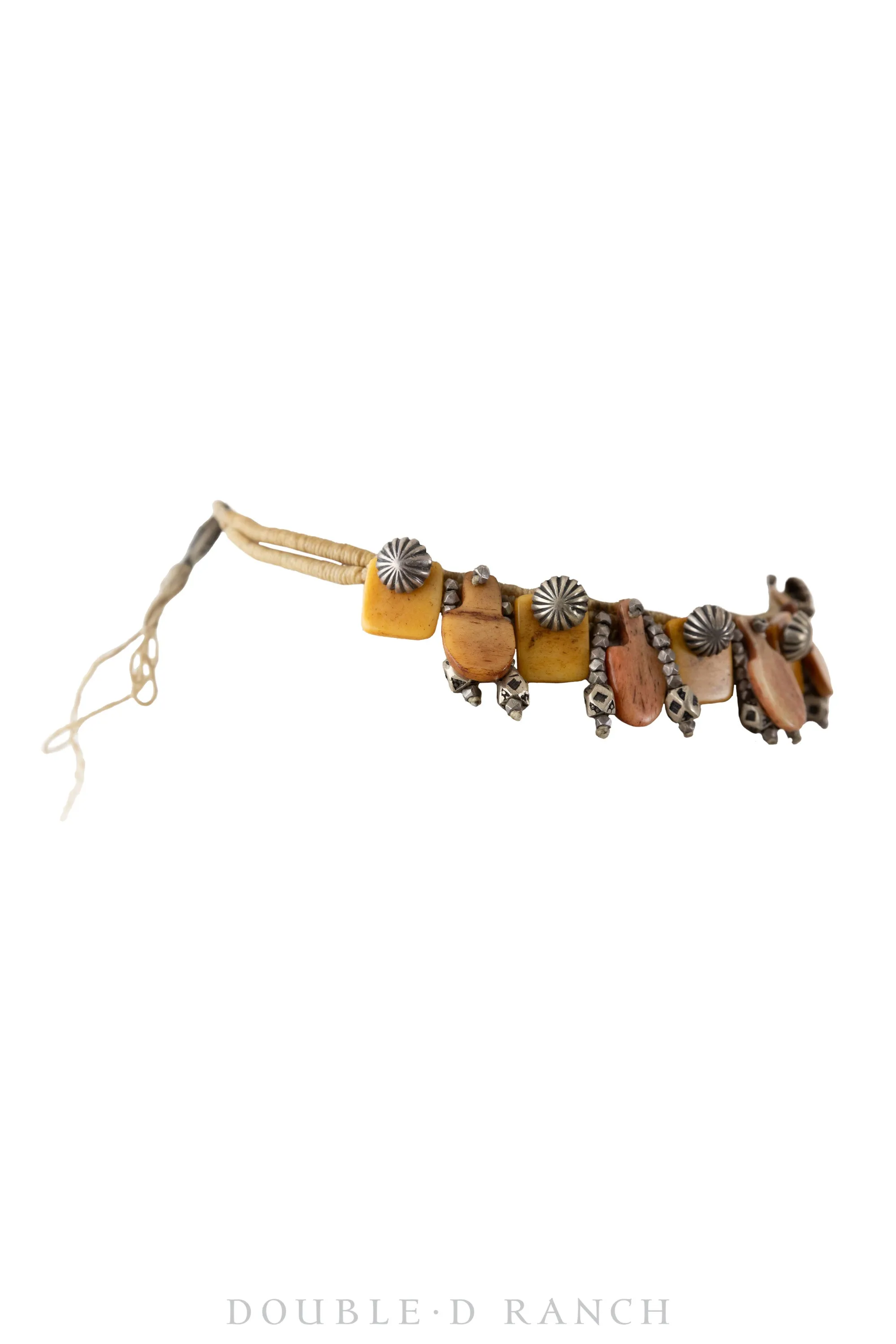 Necklace, Choker, Bone & Conchos, Sterling, Hallmark, Vintage, 1972