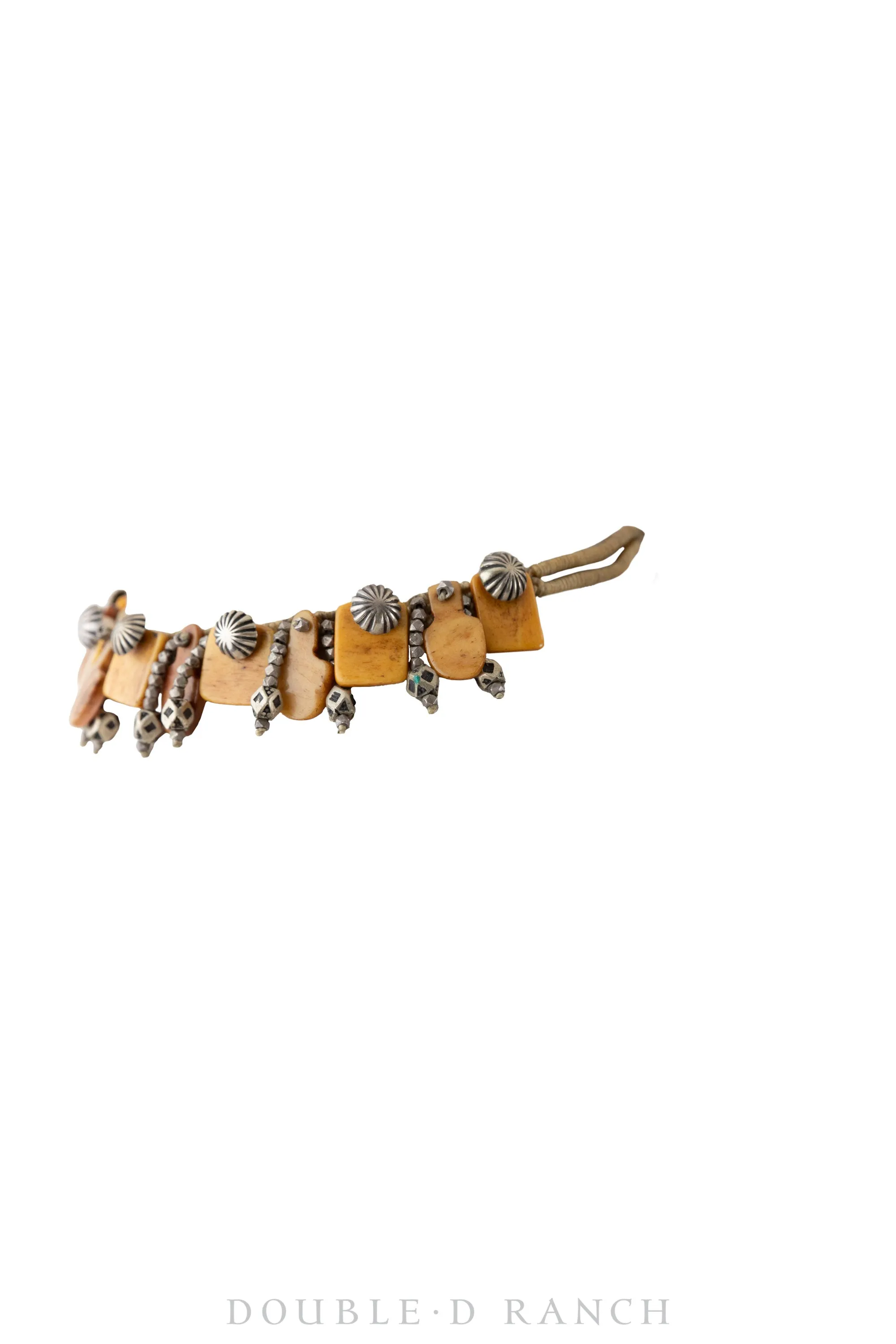 Necklace, Choker, Bone & Conchos, Sterling, Hallmark, Vintage, 1972