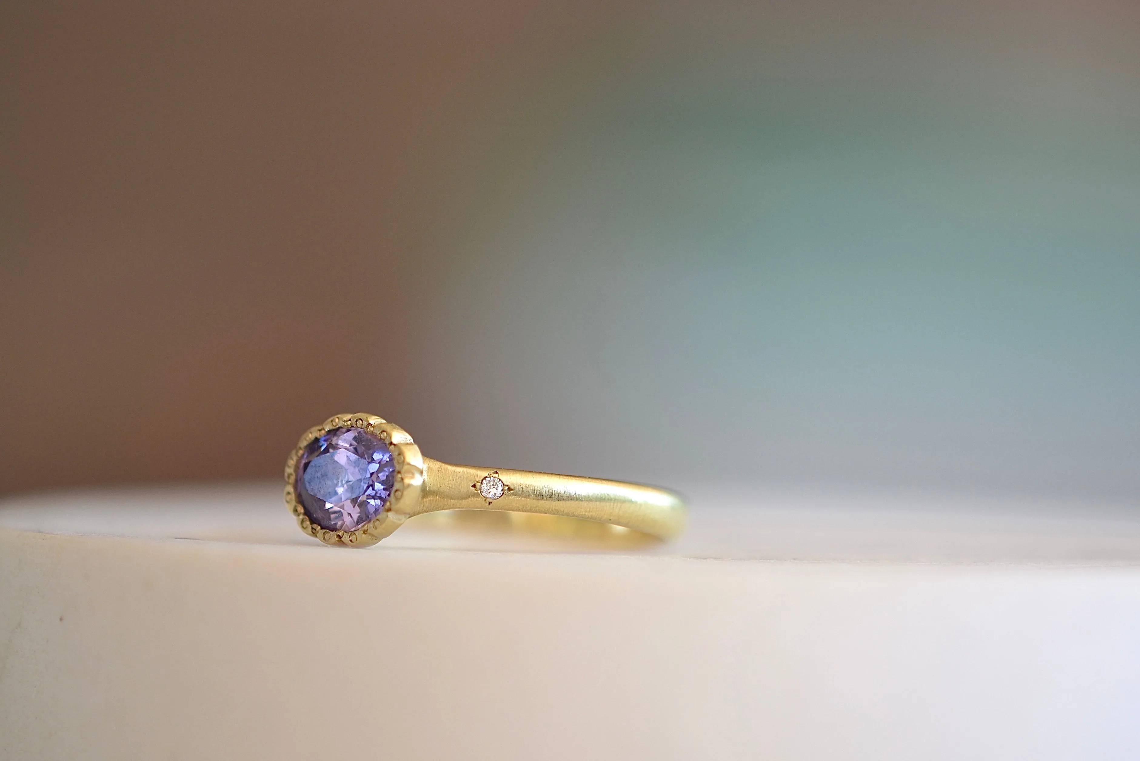 Purple Sapphire Blossom Ring