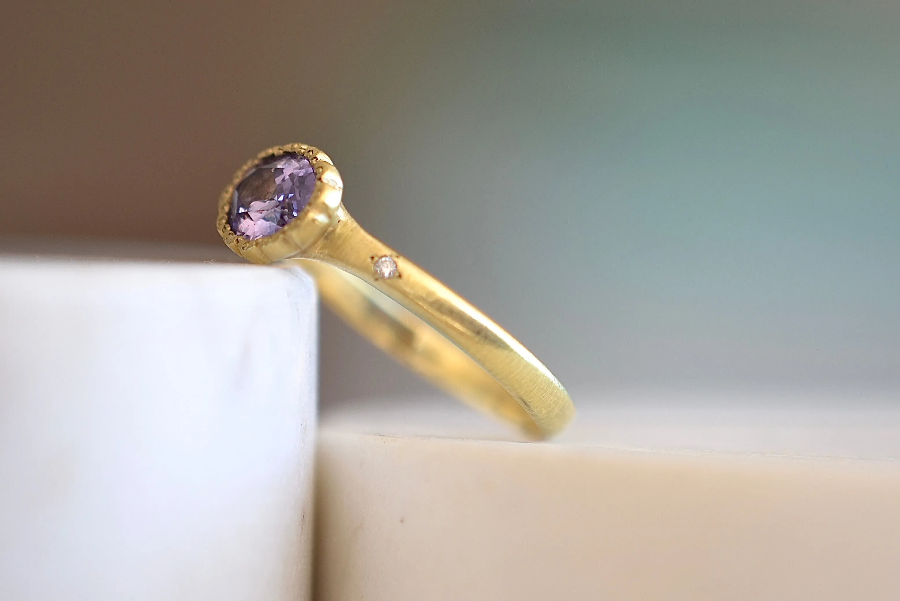 Purple Sapphire Blossom Ring