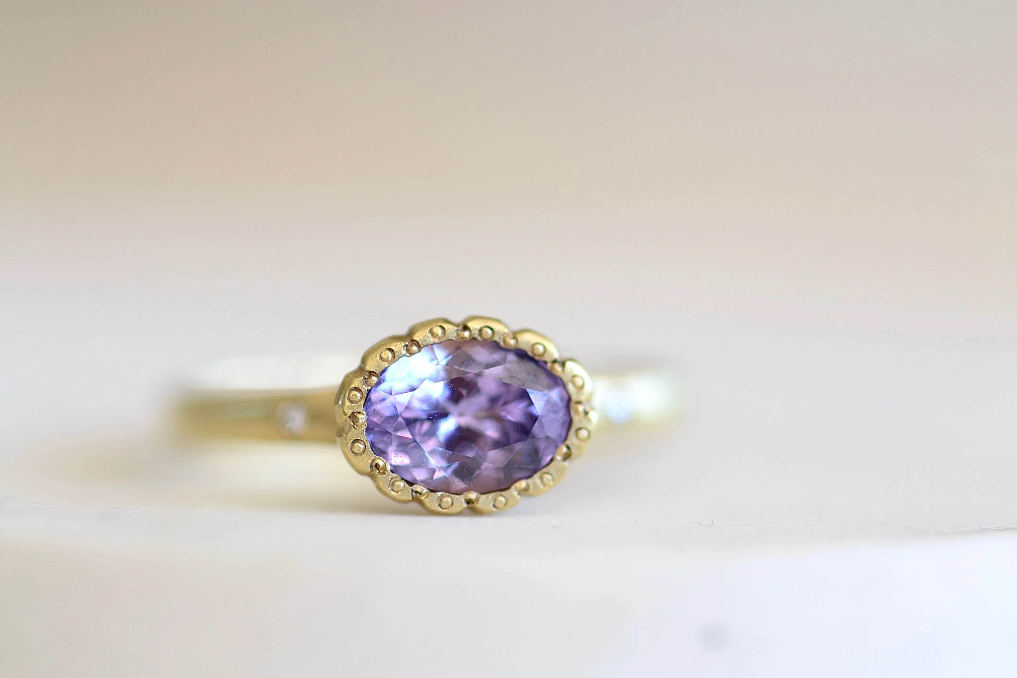 Purple Sapphire Blossom Ring