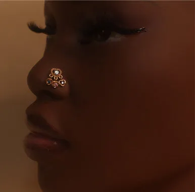 Sawyer Three Heart Nose Stud Jewelry Piercing