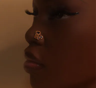 Sawyer Three Heart Nose Stud Jewelry Piercing