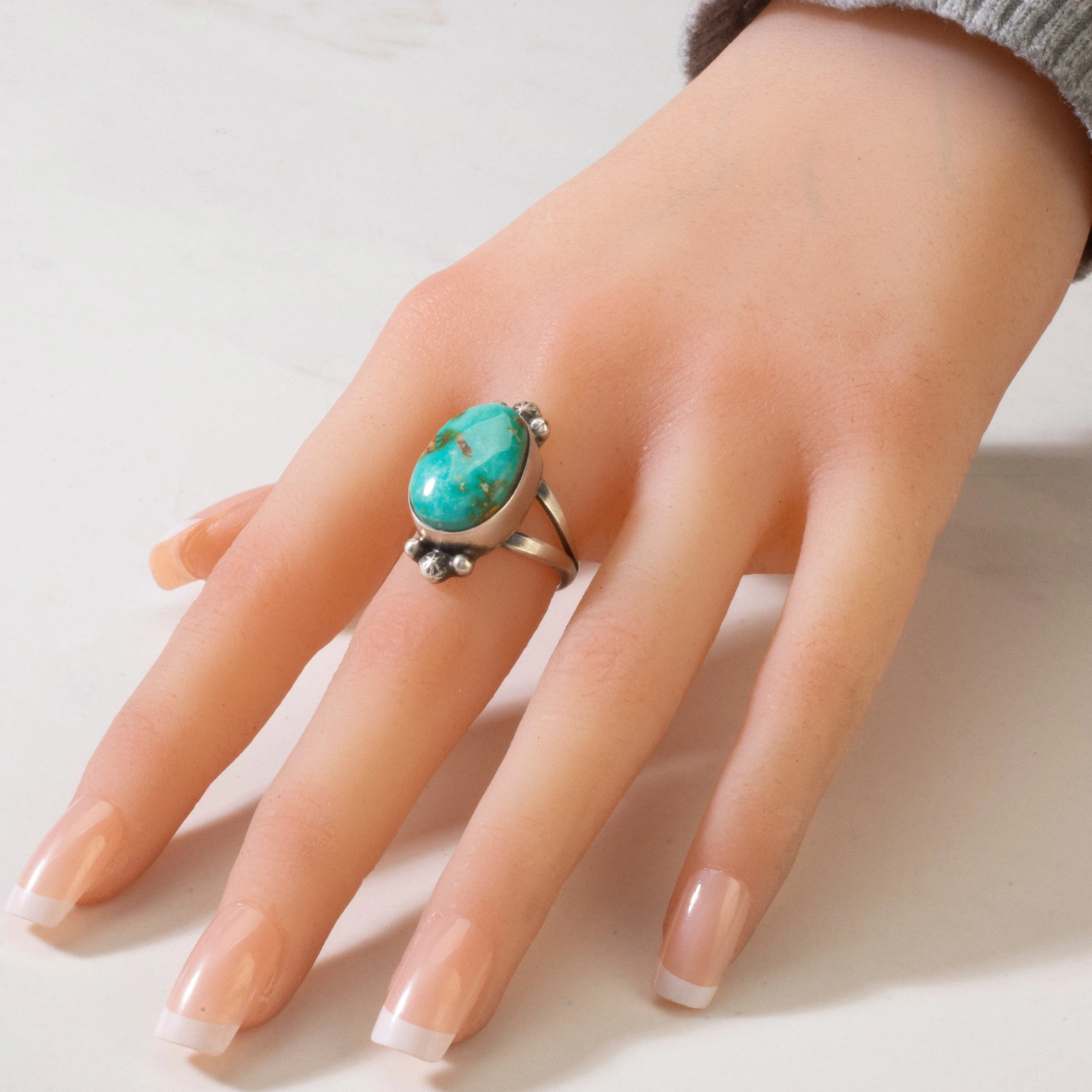 Scott Skeets Royston Turquoise Navajo USA Native American Made 925 Sterling Silver Ring