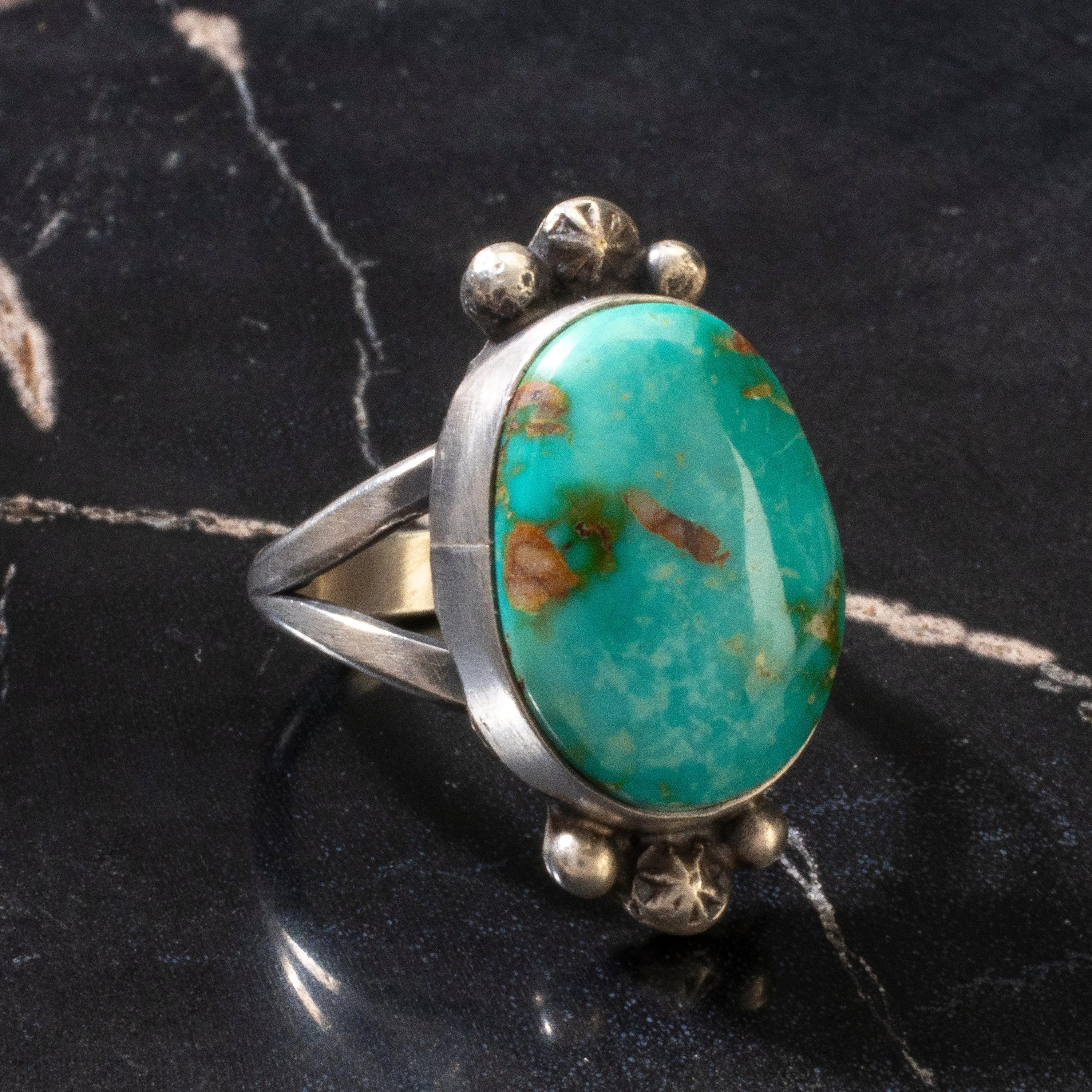 Scott Skeets Royston Turquoise Navajo USA Native American Made 925 Sterling Silver Ring
