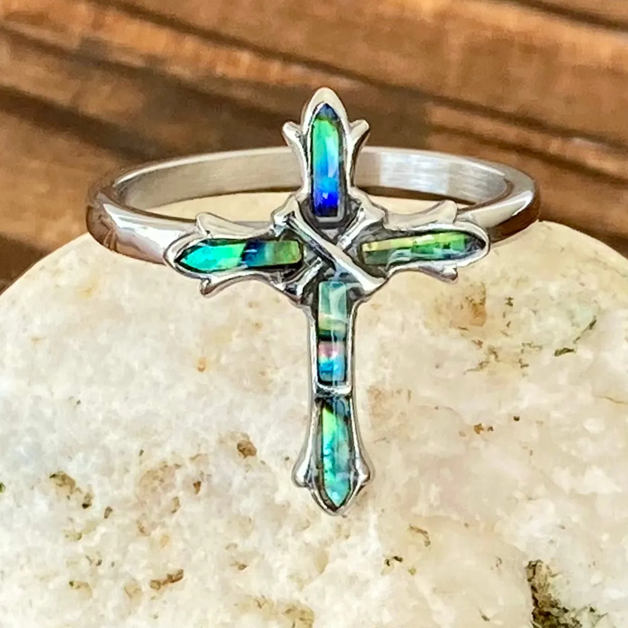 Sea Shell Cross Ring - R71