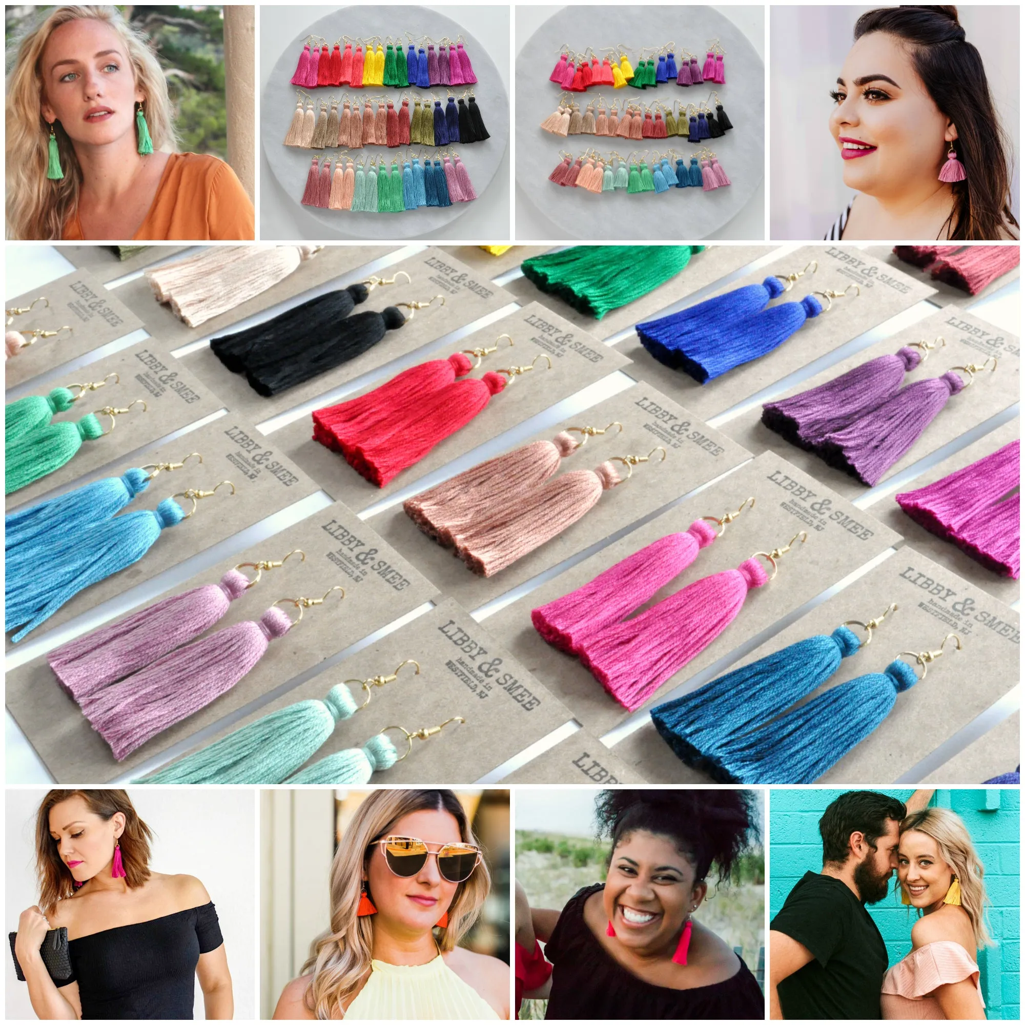 Silver Tassel Earrings in 25 Colors