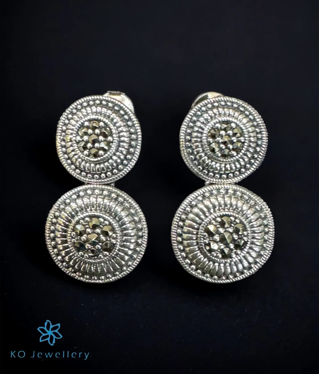 The Circle Silver Marcasite Necklace & Earrings