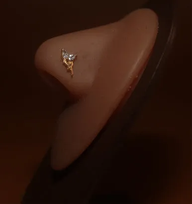 Tink Wings Cubic Zirconia Gem Nose Stud